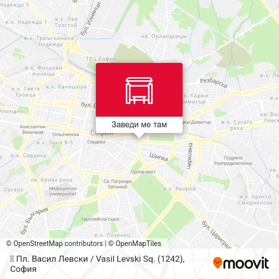 🎓 Пл. Васил Левски / Vasil Levski Sq. (1242) карта
