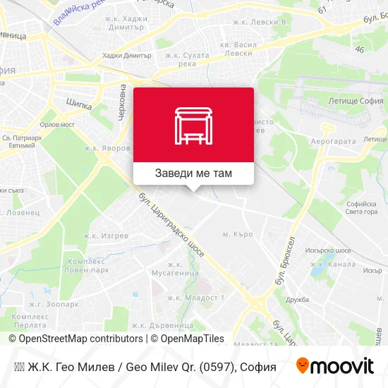 🚌🎓 Ж.К. Гео Милев / Geo Milev Qr. (0597) карта