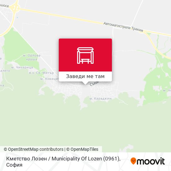 Кметство Лозен / Municipality Of Lozen (0961) карта