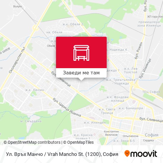 Ул. Връх Манчо / Vrah Mancho St. (1200) карта