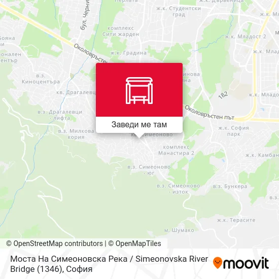 Моста На Симеоновска Река / Simeonovska River Bridge (1346) карта