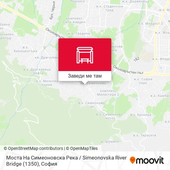 Моста На Симеоновска Река / Simeonovska River Bridge (1350) карта