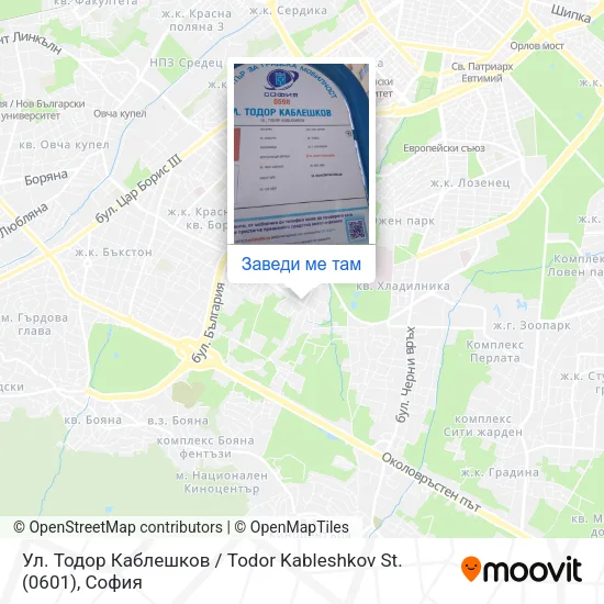 Ул. Тодор Каблешков / Todor Kableshkov St. (0601) карта