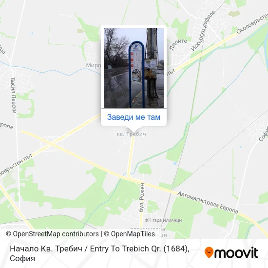Начало Кв. Требич / Entry To Trebich Qr. (1684) карта