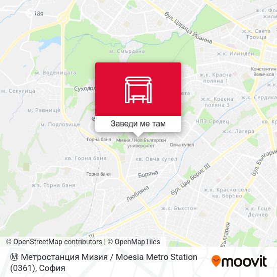 Ⓜ️ Метростанция Мизия / Moesia Metro Station (0361) карта