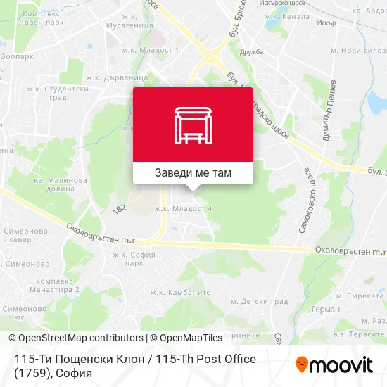 115-Ти Пощенски Клон / 115-Th Post Office (1759) карта