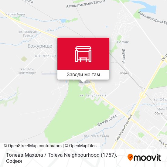 Толева Махала / Toleva Neighbourhood (1757) карта