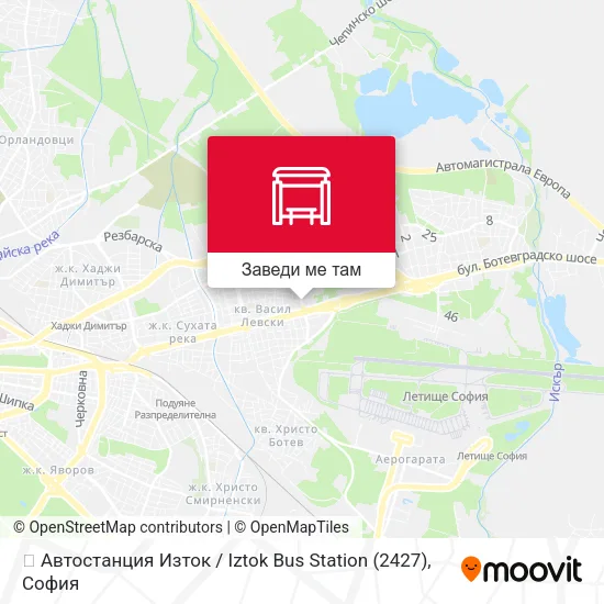 🚌 Автостанция Изток / Iztok Bus Station (2427) карта