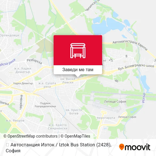 🚌 Автостанция Изток / Iztok Bus Station (2428) карта