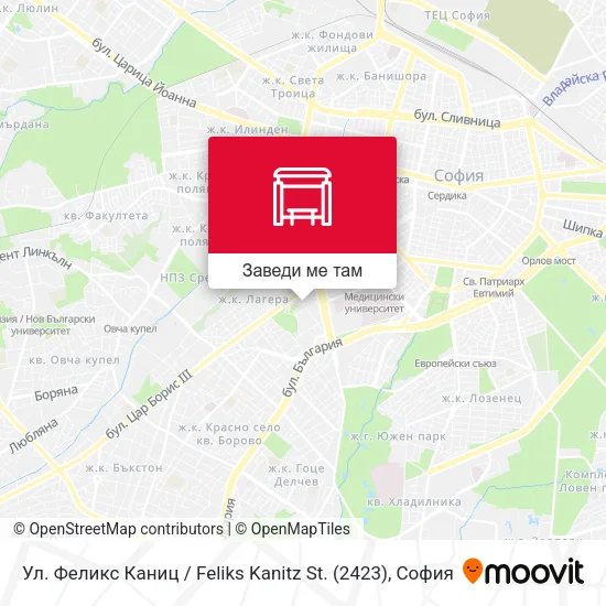 Ул. Феликс Каниц / Feliks Kanitz St. (2423) карта