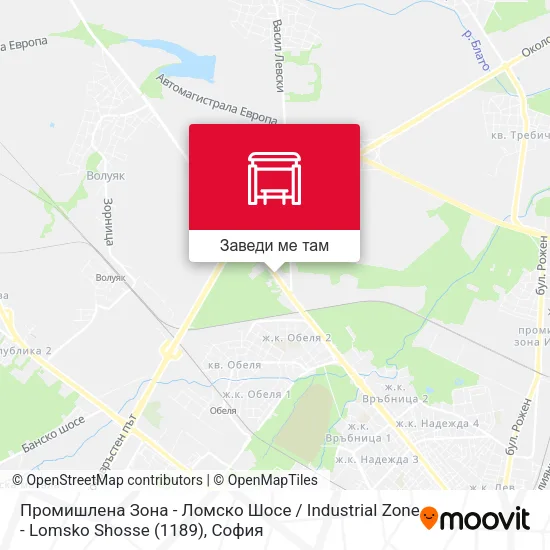 Промишлена Зона - Ломско Шосе / Industrial Zone - Lomsko Shosse (1189) карта