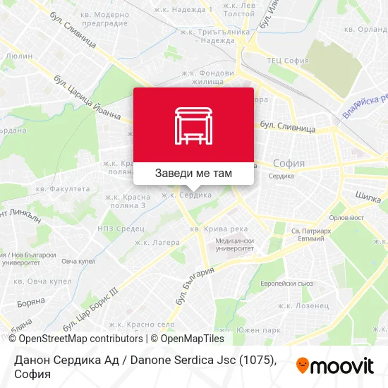 Данон Сердика Ад / Danone Serdica Jsc (1075) карта