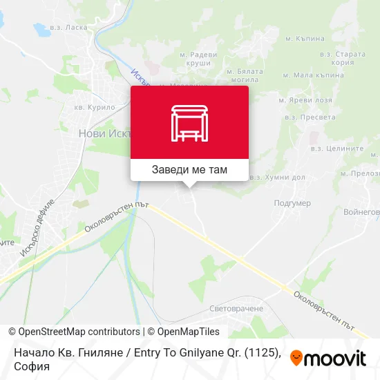Начало Кв. Гниляне / Entry To Gnilyane Qr. (1125) карта
