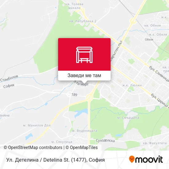Ул. Детелина / Detelina St. (1477) карта