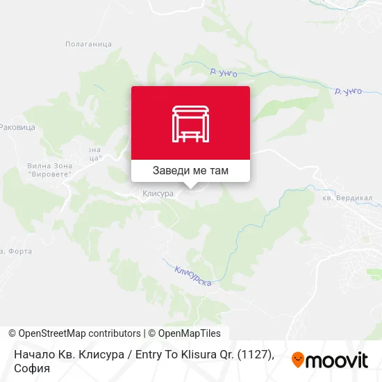 Начало Кв. Клисура / Entry To Klisura Qr. (1127) карта