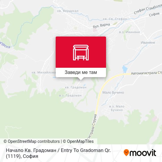 Начало Кв. Градоман / Entry To Gradoman Qr. (1119) карта