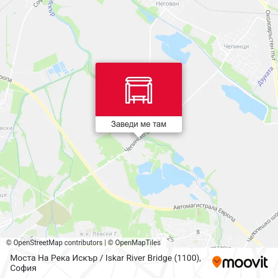 Моста На Река Искър / Iskar River Bridge (1100) карта