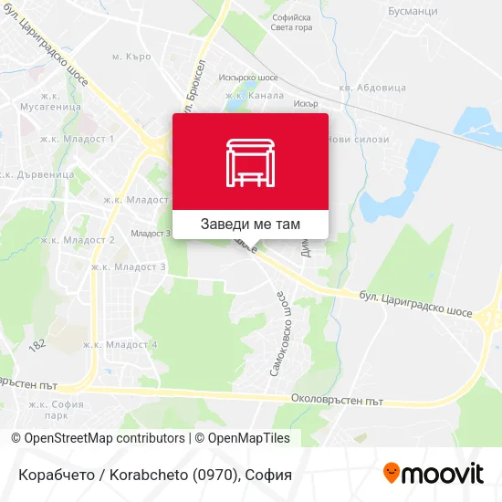 Корабчето / Korabcheto (0970) карта