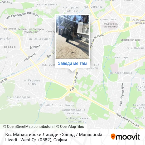 Кв. Манастирски Ливади - Запад / Manastirski Livadi - West Qr. (0582) карта