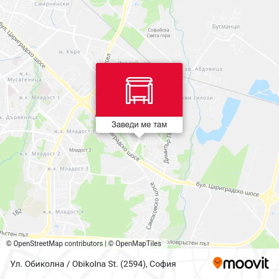 Ул. Обиколна / Obikolna St. (2594) карта