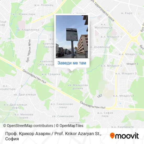 Проф. Крикор Азарян / Prof. Krikor Azaryan St. карта