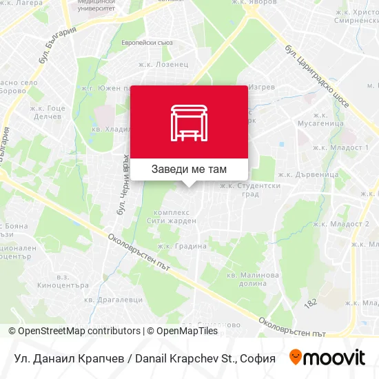 Ул. Данаил Крапчев / Danail Krapchev St. карта