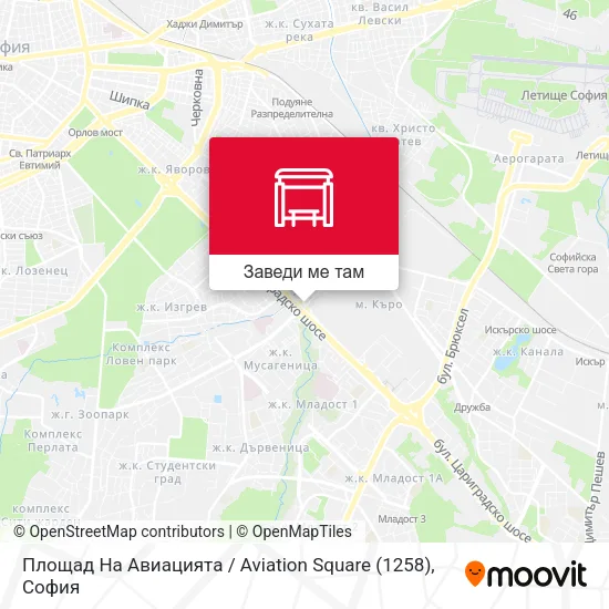Площад На Авиацията / Aviation Square (1258) карта
