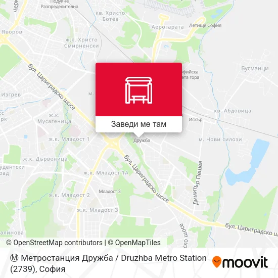 Ⓜ️ Метростанция Дружба / Druzhba Metro Station (2739) карта