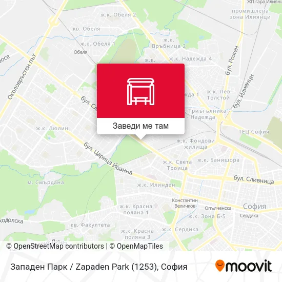 Западен Парк / Zapaden Park (1253) карта