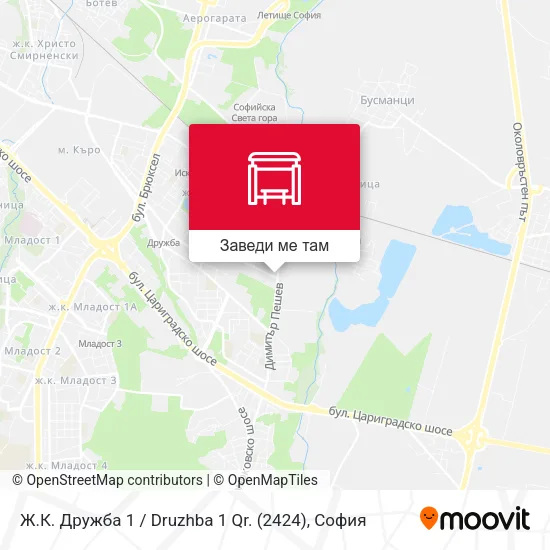 Ж.К. Дружба 1 / Druzhba 1 Qr. (2424) карта