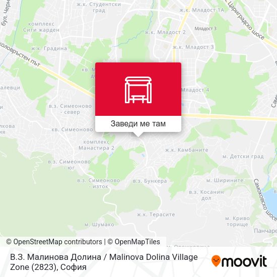 В.З. Малинова Долина / Malinova Dolina Village Zone (2823) карта