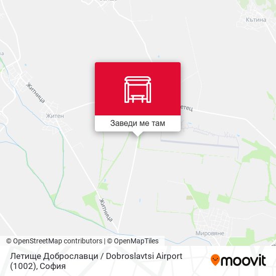 Летище Доброславци / Dobroslavtsi Airport (1002) карта