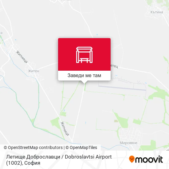 Летище Доброславци / Dobroslavtsi Airport (1002) карта
