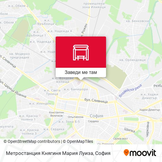 Метростанция Княгиня Мария Луиза карта