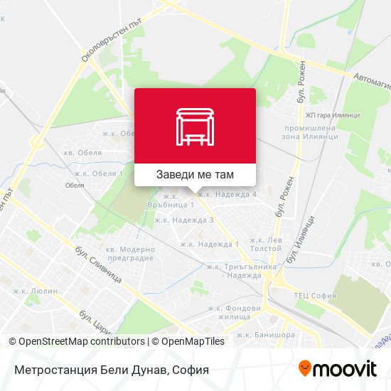 Метростанция Бели Дунав карта