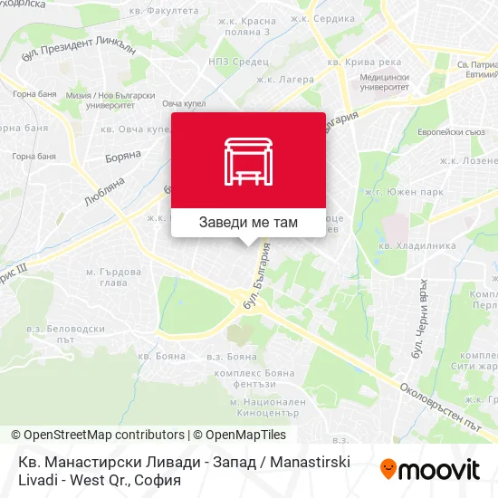Кв. Манастирски Ливади - Запад / Manastirski Livadi - West Qr. карта