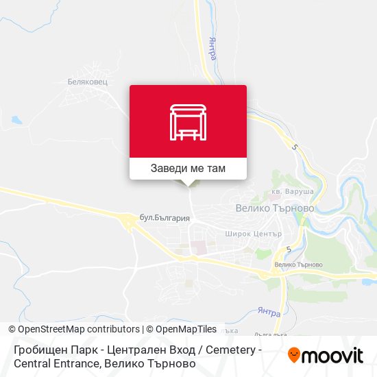 Гробищен Парк - Централен Вход / Cemetery - Central Entrance карта
