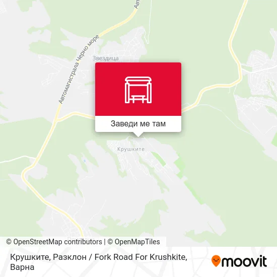Крушките, Разклон / Fork Road For Krushkite карта