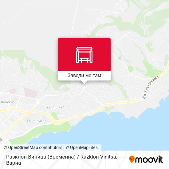 Разклон Виница (Временна) / Razklon Vinitsa карта