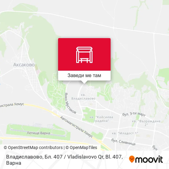 Владиславово, Бл. 407 / Vladislavovo Qr, Bl. 407 карта