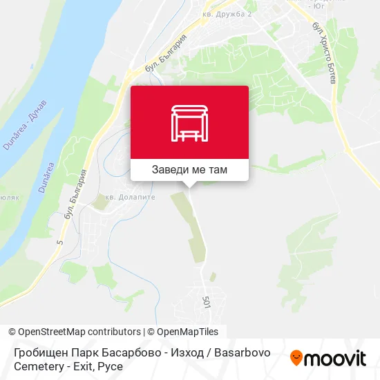 Гробищен Парк Басарбово - Изход / Basarbovo Cemetery - Exit карта