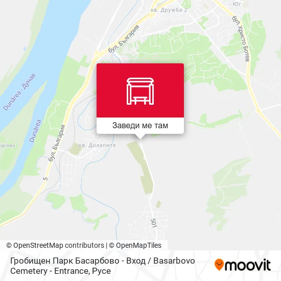 Гробищен Парк Басарбово - Вход / Basarbovo Cemetery - Entrance карта