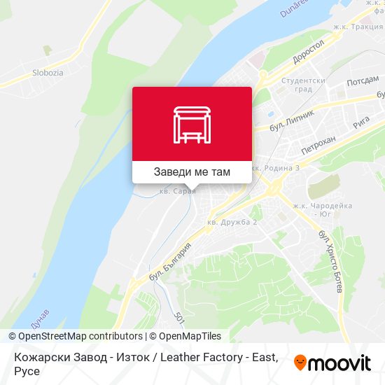 Кожарски Завод - Изток / Leather Factory - East карта