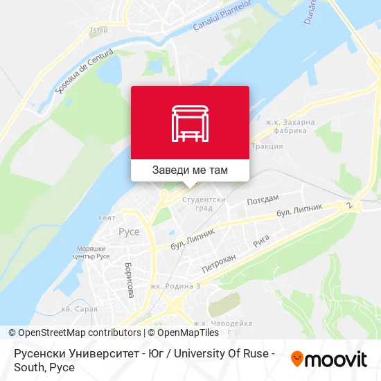 Русенски Университет - Юг / University Of Ruse - South карта