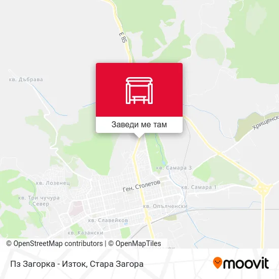 Пз Загорка - Изток карта