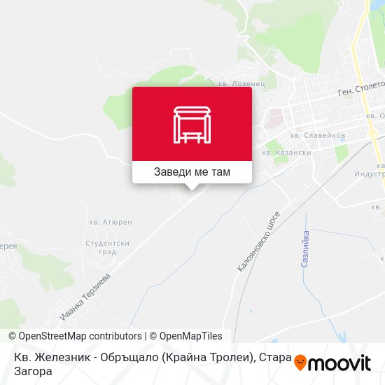 Кв. Железник - Обръщало (Крайна Тролеи) карта