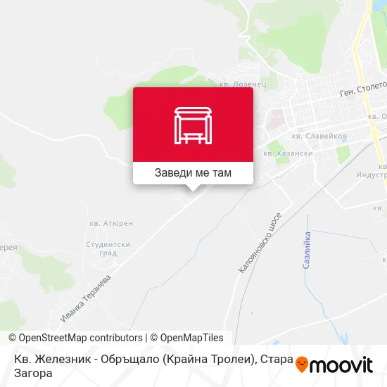 Кв. Железник - Обръщало (Крайна Тролеи) карта