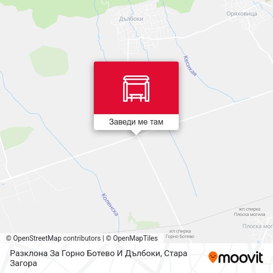 Разклона За Горно Ботево И Дълбоки карта