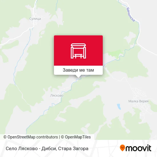 Село Лясково - Дибси карта