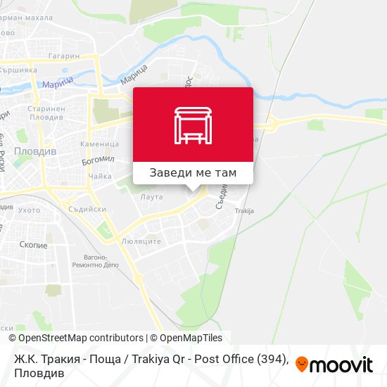 Ж.К. Тракия - Поща / Trakiya Qr - Post Office (394) карта